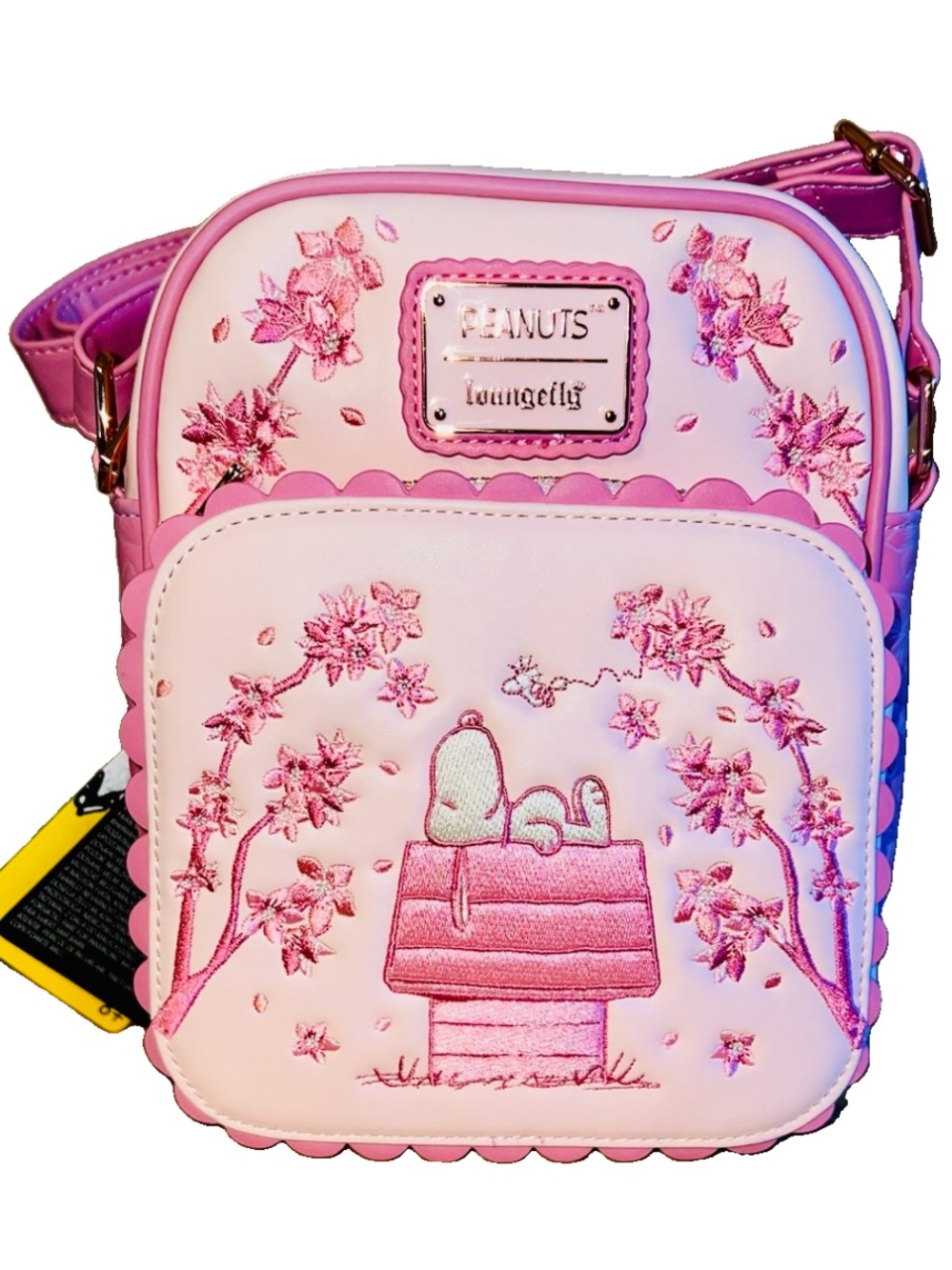Loungefly Peanuts Snoopy & Woodstock Cherry Blossoms Crossbody Bag - Picture 1 of 7